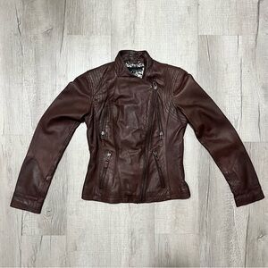 Wilson'S Leather 100% genuine leather jacket with distinctive animal print